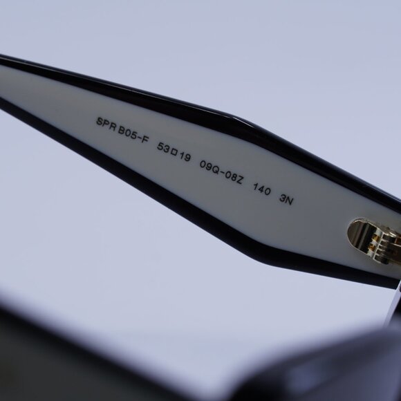 Prada PRB05SF 09Q08Z Sunglasses Black Rectangle Frame, Dark Grey Lenses - Picture 6 of 10